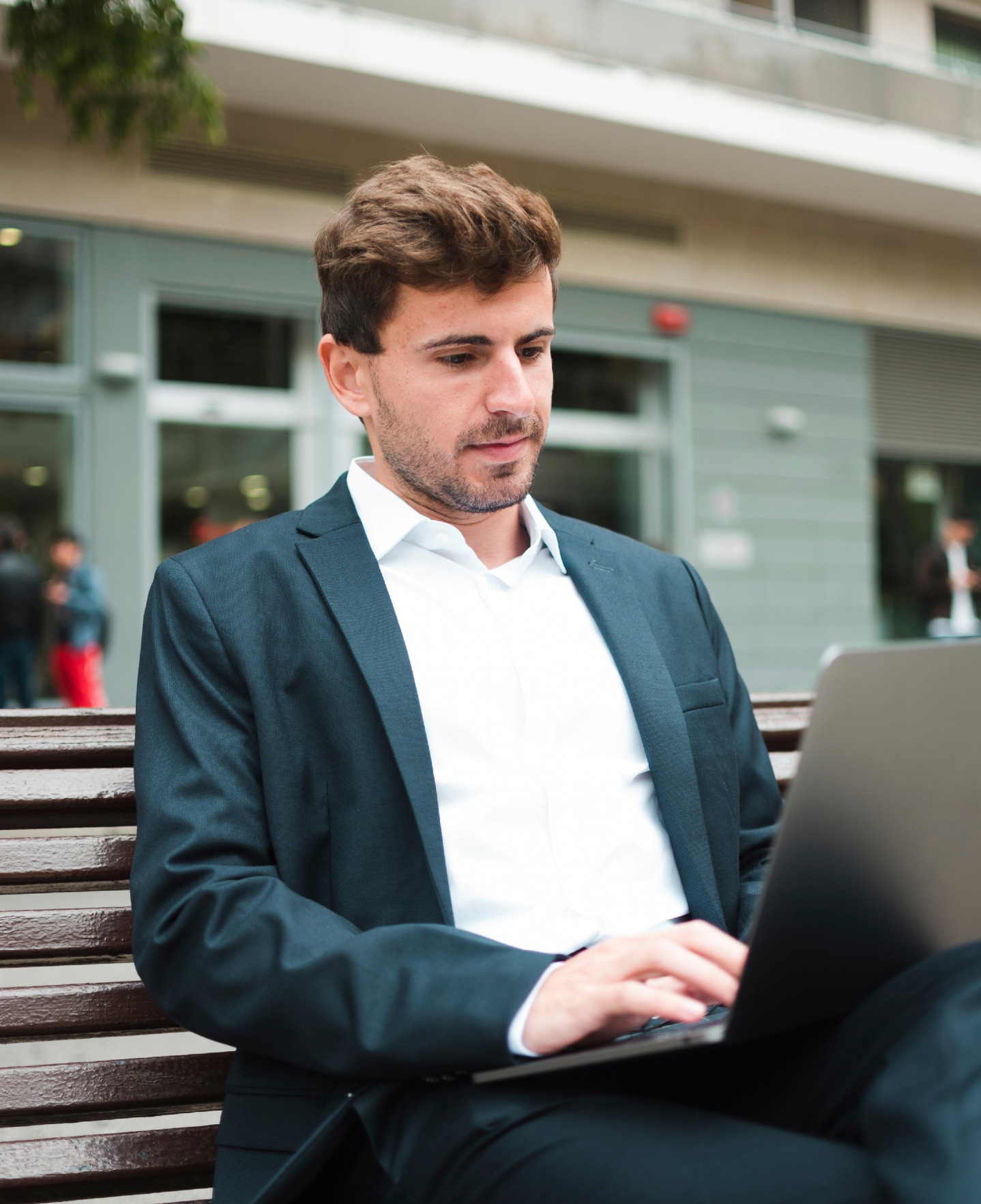 Professional working on laptop